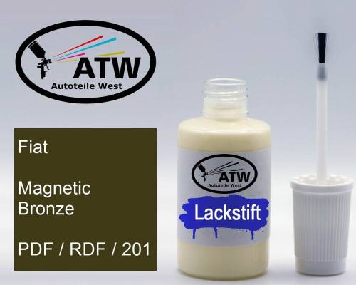 Fiat, Magnetic Bronze, PDF / RDF / 201: 20ml Lackstift, von ATW Autoteile West.